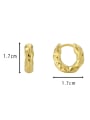 thumb Brass  Minimalist Gold Concave Raised Face Earrings 1