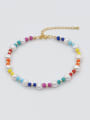 thumb Stainless steel Geometric Bohemia  Freshwater Pearl Multi Color Anklet 1