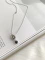 thumb 925 Sterling Silver Agate Black Retro crown Pendant Necklace 2
