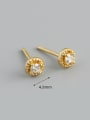 thumb 925 Sterling Silver Cubic Zirconia Round Vintage Stud Earring 2