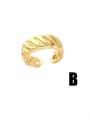 thumb Brass Geometric Vintage Band Ring 4