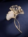 thumb Brass Cubic Zirconia Flower Luxury Brooch 1
