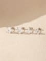 thumb 925 Sterling Silver Cubic Zirconia Flower Dainty Stud Earring 2