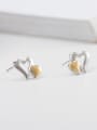 thumb 925 Sterling Silver Hollow Heart Vintage Stud Earring 2