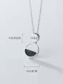 thumb 925 Sterling Silver Acrylic Round Letter Minimalist Necklace 3