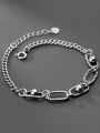 thumb 925 Sterling Silver Irregular Vintage Link Bracelet 2