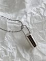 thumb 925 Sterling Silver  Simple Smooth Cylindrical Pendant Necklace 0