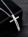 thumb Titanium Rhinestone Cross Minimalist Regligious Necklace 1