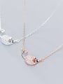 thumb 925 Sterling Silver Rhinestone  Cute Mouse pendant Necklace 1