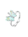 thumb 925 Sterling Silver Resin Butterfly Cute Band Ring 0