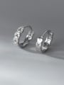 thumb 925 Sterling Silver Cubic Zirconia Geometric Dainty Huggie Earring 4