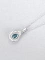 thumb 925 Sterling Silver Cubic Zirconia Water Drop Dainty Necklace 2