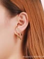 thumb Copper Cubic Zirconia White Irregular Minimalist Clip Earring 1
