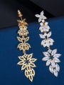 thumb Brass Cubic Zirconia Flower Statement Chandelier Earring 3