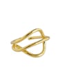 thumb 925 Sterling Silver With Gold Plated Simplistic Irregular Band Rings 4