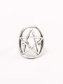 thumb 925 Sterling Silver Geometric Vintage five-pointed star Band Ring 0