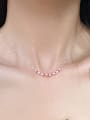 thumb 925 Sterling Silver Cubic Zirconia Geometric Dainty Necklace 1