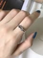 thumb 925 Sterling Silver Retro  Tie free size Ring 0