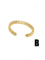 thumb Brass Cubic Zirconia Leaf Hip Hop Band Ring 3