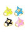 thumb Brass Enamel Five-pointed starTrend Band Ring 0