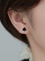 thumb 925 Sterling Silver Acrylic Heart Minimalist Stud Earring 1