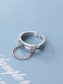 thumb 925 Sterling Silver Round Vintage Free Size Band Ring 3