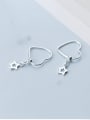 thumb 925 Sterling Silver Heart Minimalist  Five-Pointed Star Pendant Drop Earring 3