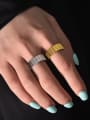 thumb 925 Sterling Silver Smooth Geometric Vintage Band Ring 1
