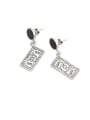thumb Vintage Sterling Silver With Simplistic Square Drop Earrings 0