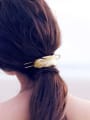 thumb Alloy Minimalist Pockmarked Curved Leaves Hollow Hairpin 0