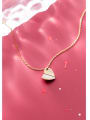 thumb 925 Sterling Silver Shell Beige  Simple heart pendant Necklace 0