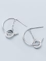 thumb 925 sterling silver cubic zirconia  round minimalist hook earring 0