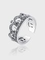 thumb 925 Sterling Silver Cubic Zirconia Crown Vintage Band Ring 0