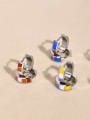 thumb Stainless steel Enamel Geometric Minimalist Huggie Earring 1