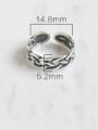 thumb 925 Sterling Silver Hollow Geometric Vintage Band Ring 2