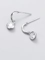 thumb 925 sterling silver cubic zirconia Round minimalist stud earring 0