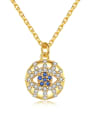thumb Brass Cubic Zirconia Round Vintage Necklace 0