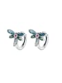 thumb 925 Sterling Silver Cubic Zirconia Dragonfly Cute Huggie Earring 0