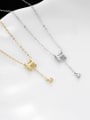 thumb 925 Sterling Silver Letter  H Minimalist Tassel Necklace 2