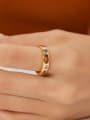 thumb Brass Cubic Zirconia Geometric Minimalist Band Ring 1