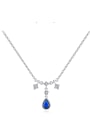 thumb 925 Sterling Silver Cubic Zirconia Water Drop Dainty Necklace 4