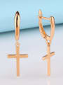thumb Brass Cross Minimalist Huggie Earring 0