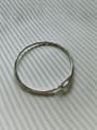thumb 925 Sterling Silver With Platinum Plated Simplistic Irregular Free Size  Bangles 0