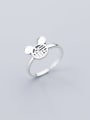 thumb 925 Sterling Silver Minimalist Hollow Mouse  Free Size Ring 1
