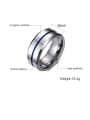 thumb Titanium 8MM tungsten steel blue  Ring 1
