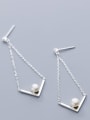thumb 925 Sterling Silver  Hollow Triangle Minimalist Drop Earring 3