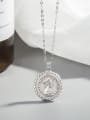 thumb 925 Sterling Silver Rhinestone Coin Minimalist Necklace 2