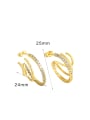 thumb Brass Cubic Zirconia Geometric Minimalist Drop Earring 3