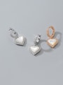 thumb 925 Sterling Silver Shell Heart Minimalist Huggie Earring 1