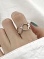 thumb 925 Sterling Silver  Minimalist Hollow Round  Free Size Ring 1